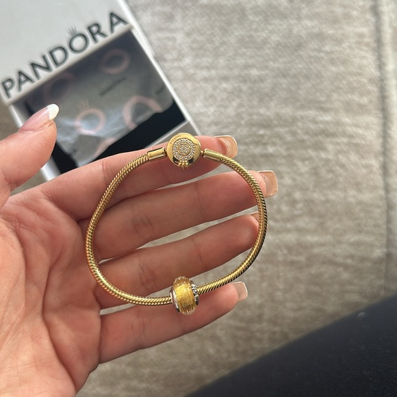 Pandora Moments Sparkling Crown O Snake Chain Bracelet - Picture 1 of 11